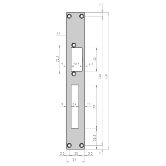 SLUITPLAAT RVS 3MM