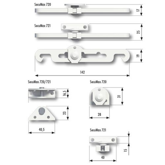 SECUMAX RAAMUITZETTER 720 - BUITENDRAAIENDE RAMEN - WIT SECUMAX RAAMUITZETTER 720 - BUITENDRAAIENDE RAMEN - WIT