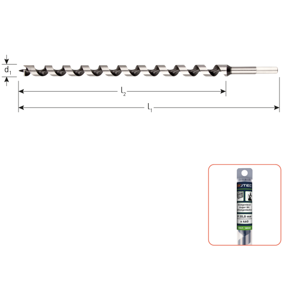 SLANGENBOOR, SILVER-LINE, ø6X155/230