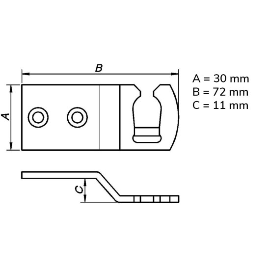 SLUITHAAK NAAR BINNEN LINKS WIT / SH 863B SLUITHAAK NAAR BINNEN LINKS WIT / SH 863B