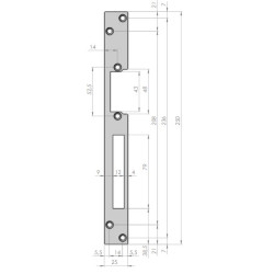 HZ Voorplaat voor mini deuropener zonder schootgeleiding HZ Voorplaat voor mini deuropener zonder schootgeleiding