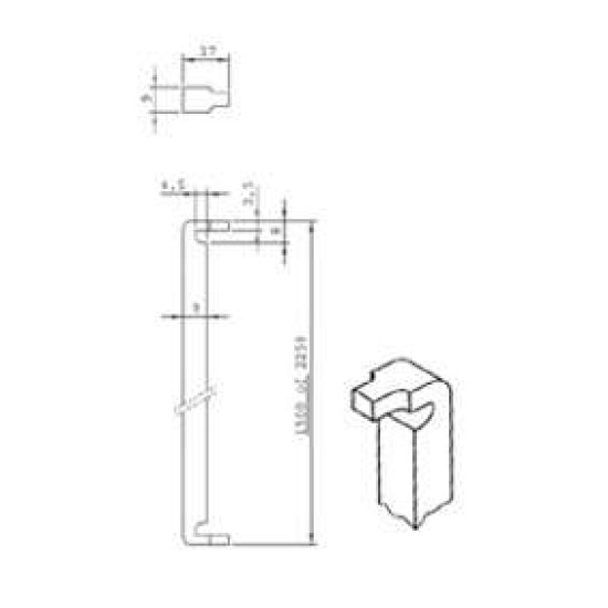 STAAF 7-225CM BULK PER 10 STAAF VOOR KRUKESPAGNOLET 7E, LENGTE 225 CM,