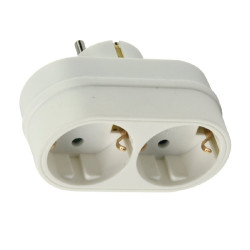 VERLOOPSTEKKER DUO 2X RA HORIZ. WIT VERLOOPSTEKKER DUO 2X RA HORIZ. WIT