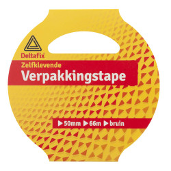 VERPAKKINGSTAPE ZELKLEVEND PP IN HULS BRUIN 66 M X 50 MM VERPAKKINGSTAPE ZELKLEVEND PP IN HULS BRUIN 66 M X 50 MM