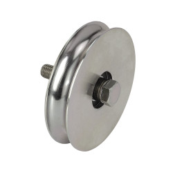 Wiel met O-groef 90 mm enkel gelagerd verzinkt