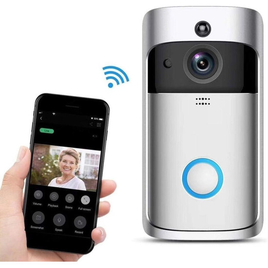 WIFI DEURBEL MET CAMERA EN APP - NIET GEMODIFICEEERD FACEBELL ZILVER