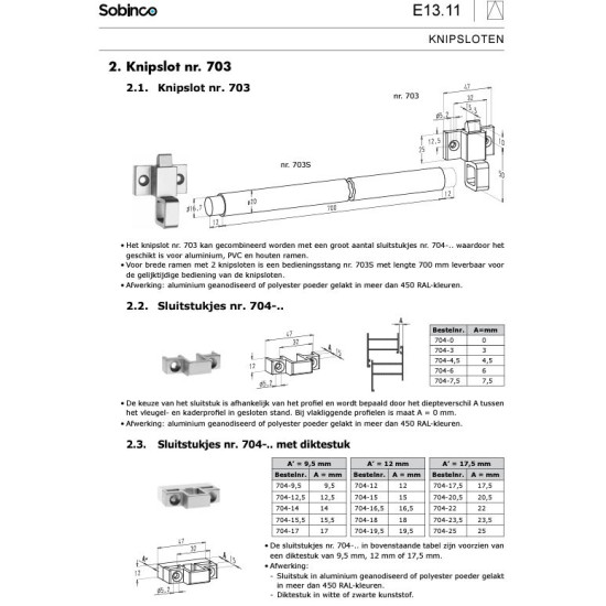 Knipslot 703 EV1 zilver
