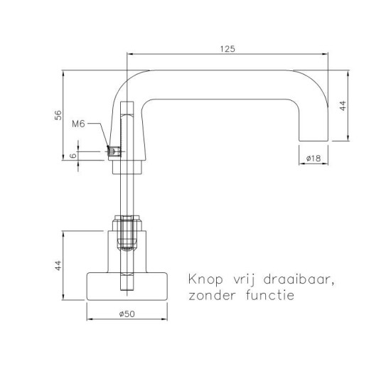 KRUK/KNOP-WISSELGARNITUUR ZONDER FUNCTIE VOOR GLASDEURSLOTEN EV1