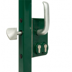LGKZ - Dubbel cilinderslot voor schuifpoort - 100 mm - RAL6005 LGKZ - Dubbel cilinderslot voor schuifpoort - 100 mm - RAL6005