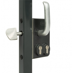 LGKZ - Dubbel cilinderslot voor schuifpoort - 100 mm - RAL7016 LGKZ - Dubbel cilinderslot voor schuifpoort - 100 mm - RAL7016