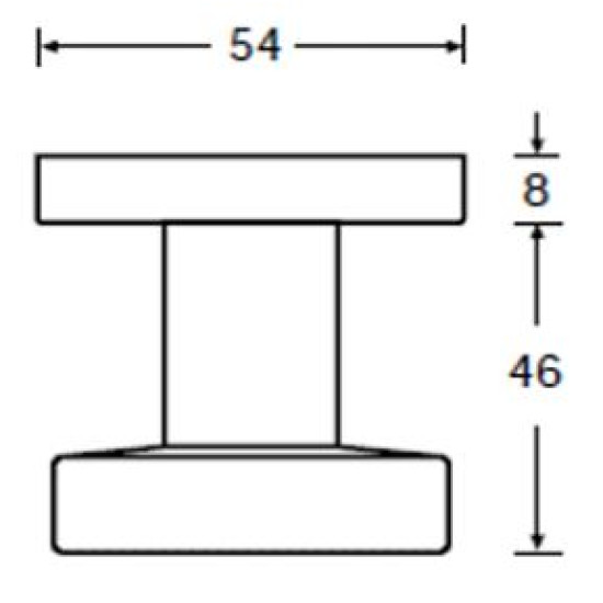 HAFI RVS wisselgarnituur met vaste knop en kruk rechtswijzend