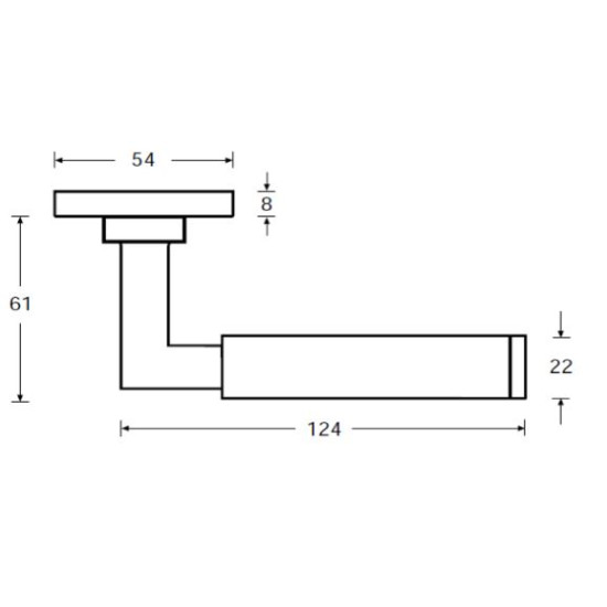 HAFI RVS wisselgarnituur met vaste knop en kruk rechtswijzend