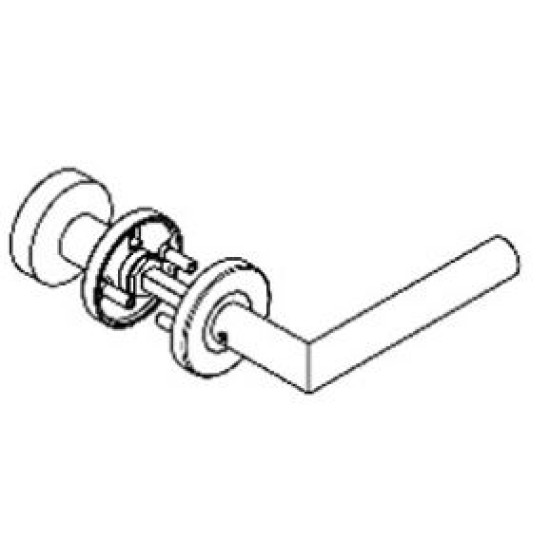 HAFI RVS wisselgarnituur met vaste knop en kruk rechtswijzend