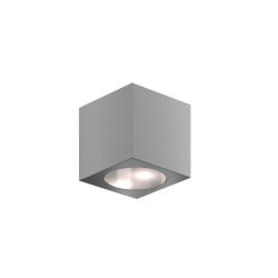 CUBE75-DC-SILV - ARCHITECTURALE KUBUSVORMIGE WANDVERLICHTING, 75 MM BREED, 12V DC / 24V DC - ZILVER