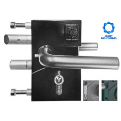 JACOT DES COMBES poortslot voor kokerprofiel 30-50mm ZILVER-VERZINKT JACOT DES COMBES poortslot voor kokerprofiel 30-50mm ZILVER-VERZINKT