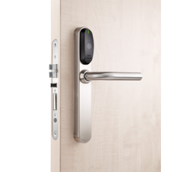 SALTO XS4 ORIGINAL BESLAG DUBBELE LEZER U-KRUK BLIND - GEBORSTELD RVS - ZWARTE LEZER - 40-50MM SALTO XS4 ORIGINAL BESLAG DUBBELE LEZER U-KRUK BLIND - GEBORSTELD RVS - ZWARTE LEZER - 40-50MM