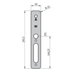 SALTO XS4 SMETPLAAT VOOR ONE BESLAGEN - 50 MM - GEBORSTELD RVS SALTO XS4 SMETPLAAT VOOR ONE BESLAGEN - 50 MM - GEBORSTELD RVS