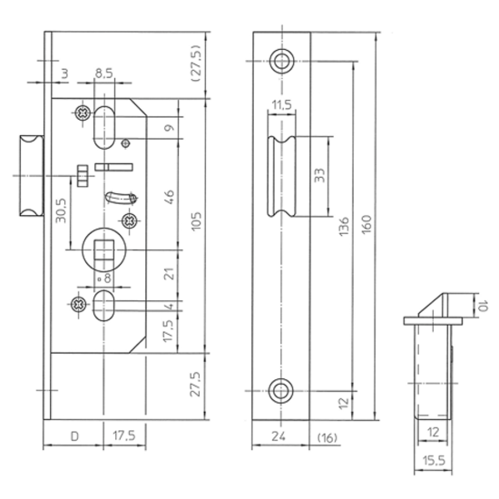 MAUER 4409 F 40 MM LS/RS VOORPLAAT 160X24MM-T-VERZINKT MAUER 4409 F 40 MM LS/RS VOORPLAAT 160X24MM-T-VERZINKT