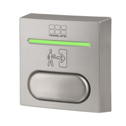DRUKKNOP OPBOUW ZILVER MET LED DRUKKNOP OPBOUW ZILVER MET LED