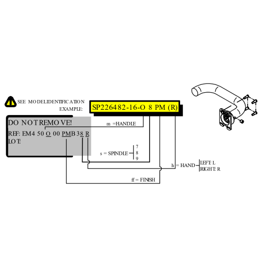 SALTO ORIGINAL+ BINNEN KRUK MODEL P VOOR 8MM KRUKSTIFT - GEBORSTELD RVS