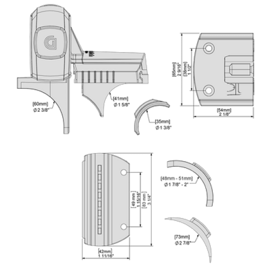 Adapterset voor Ronde palen Adapterset voor Ronde palen