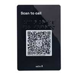 SALTO XS4 COM IGO INTERCOM QR-CODE + NFC PLAAT (MET BRAILLE) - GELIJMDE ACHTERKANT - ZWART - NL