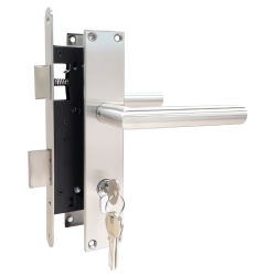 Poortslot met klink PC72 Kleur RVS