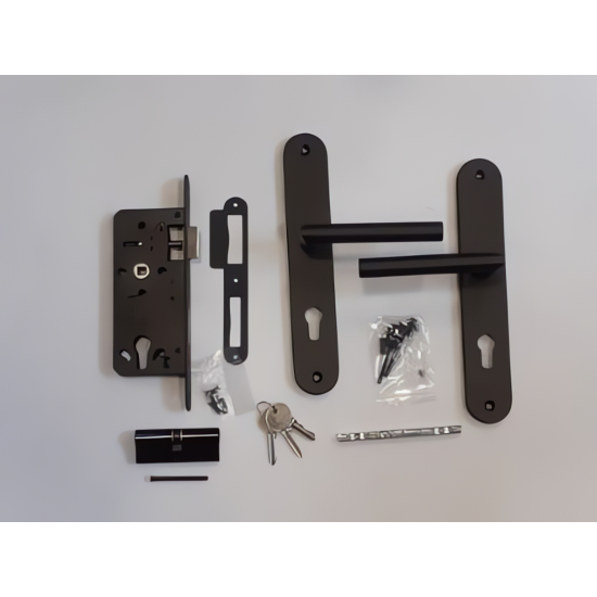 Deurklink met slot zwart PC72 Deurklink met slot zwart PC72