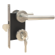 SET VOOR SCHUIFPOORTEN - CILINDER 40X40 MET 3 SLEUTELS - RVS DEURKRUK EN -ROZETTEN - HAAKSLOT 73X115MM - DOORNMAAT: 45MM - PC MAAT: 72MM SP-14 EN SP-15 KUNNEN NIET GEBRUIKT WORDEN IN COMBINATIE MET SP-16 EN SP-17
