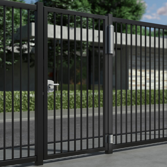 Locinox Magnus gemotoriseerde scharnier en poortsluiter in één voor voetgangerspoorten Zilver Locinox Magnus gemotoriseerde scharnier en poortsluiter in één voor voetgangerspoorten Zilver