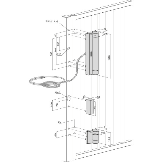 Locinox Magnus gemotoriseerde scharnier en poortsluiter in één voor voetgangerspoorten Zilver Locinox Magnus gemotoriseerde scharnier en poortsluiter in één voor voetgangerspoorten Zilver