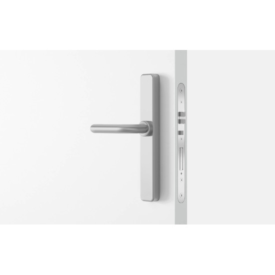 Salto XS4 One S Elektronisch deurbeslag met U-kruk in geborsteld rvs met zwarte lezer, PC72, voor deurdikte 32-47 mm Salto XS4 One S Elektronisch deurbeslag met U-kruk in geborsteld rvs met zwarte lezer, PC72, voor deurdikte 32-47 mm