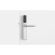 Salto XS4 One S Elektronisch deurbeslag met U-kruk in geborsteld rvs met zwarte lezer, PC72, voor deurdikte 32-47 mm, IP55