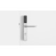 Salto XS4 One S Elektronisch deurbeslag met U-kruk in geborsteld rvs met zwarte lezer, PC92, voor deurdikte 32-47 mm, IP55, SKG2 (G)