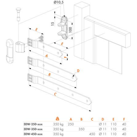 3DW-350-HDG - Locinox 3-dimensioneel regelbaar roestvrij scharnier 3DW-350-HDG - Locinox 3-dimensioneel regelbaar roestvrij scharnier