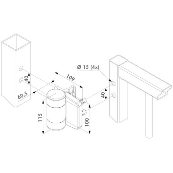 Locinox DINO dubbel gelagerd 180° scharnier Zilver Locinox DINO dubbel gelagerd 180° scharnier Zilver