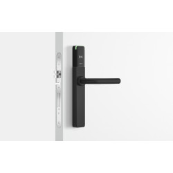 Salto XS4 One Elektronisch deurbeslag met L-kruk in zwart, blind, zwarte lezer, deurdikte 32-47 mm, IP55 Salto XS4 One Elektronisch deurbeslag met L-kruk in zwart, blind, zwarte lezer, deurdikte 32-47 mm, IP55