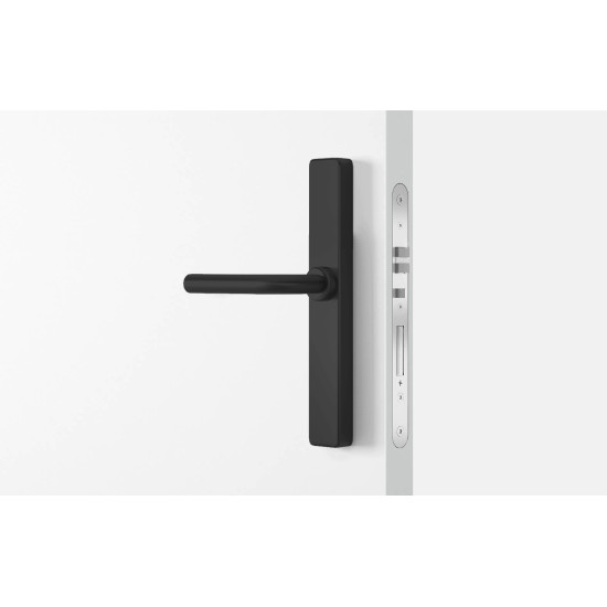 Salto XS4 One Elektronisch deurbeslag met L-kruk in zwart, blind, zwarte lezer, deurdikte 32-47 mm, IP55