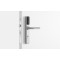 Salto XS4 One S Elektronisch deurbeslag met U-kruk in geborsteld rvs, PC72, zwarte lezer, deurdikte 75-90 mm, SKG (IP55)