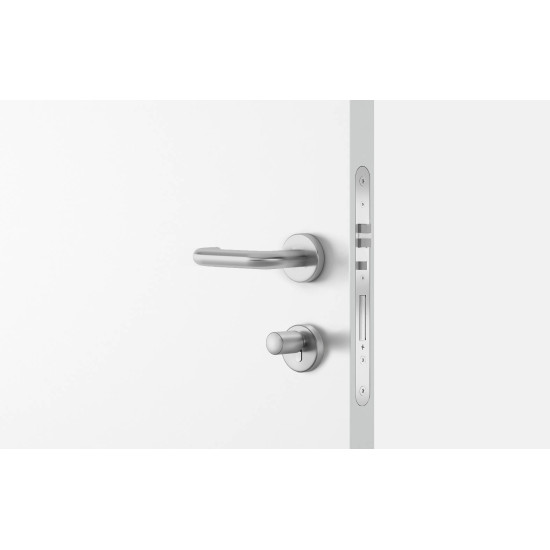 Salto NEO Elektronische europrofielcilinder met draaiknop in geborsteld chroom, 30/30K, witte lezer, IP66
