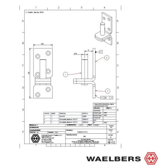 Waelbers Plaatduim 13 D1 zwart