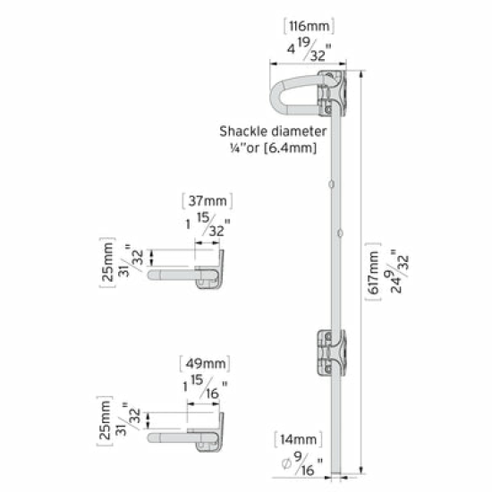 Poortgrendel Q-bolt 610 mm - metaal Poortgrendel Q-bolt 610 mm - metaal