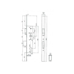 Bever 1022R smalslot 92/30 lange voorplaat met voorstand Bever 1022R smalslot 92/30 lange voorplaat met voorstand