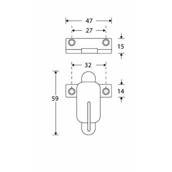 RAAMKNIP ELEGANT MET SLUITPLAAT MGG RAAMKNIP ELEGANT MET SLUITPLAAT MGG