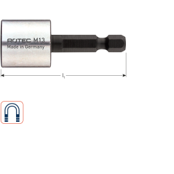 DOPSLEUTEL E6.3 1/4" BITOPN., MAGNETISCH, SW 7X50 DOPSLEUTEL E6.3 1/4" BITOPN., MAGNETISCH, SW 7X50