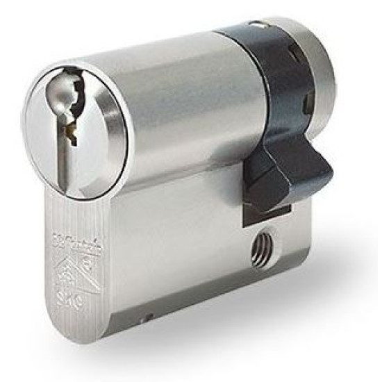 Halve cilinder Pfaffenhain europrofiel 10/30 Nikkel geleverd met 3 sleutels