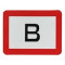 Pictogram "B" Reflecterend, wit gelakt met zwarte letter B.
