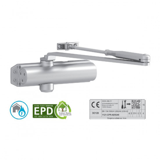 DC120------EV1- ASSA ABLOY TANDHEUGEL DEURDRANGER EN 2/3/4 INCL. ARM