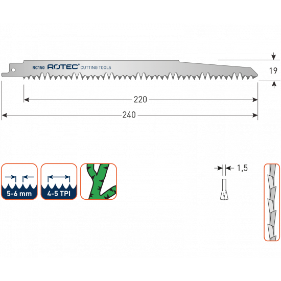RECIPROZAAGBLAD RC150 / S1531L(VPE 5)