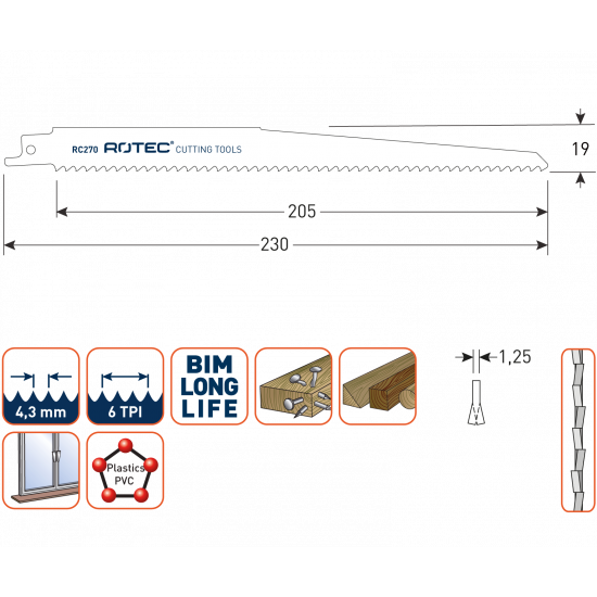 RECIPROZAAGBLAD RC270 / S1111DF (VPE 5)